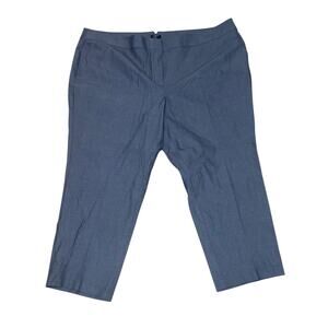 LOFT Ann Taylor NWT 'Marisa' Flat Front Cropped Pants in Blue/Gray Plus Size 26